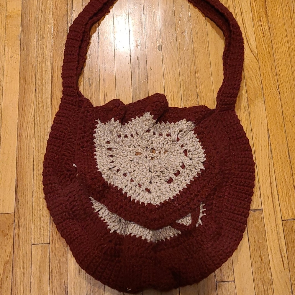 Vintage large sack bag hand knit